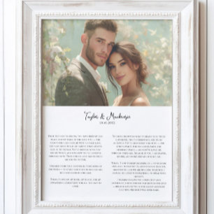 Póster Nuestros Votos Matrimoniales y Foto personalizados