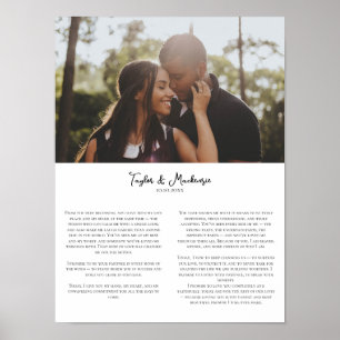 Póster Nuestros Votos Matrimoniales y Foto personalizados