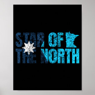 Póster Nueva bandera del estado de Minnesota Mn Estrella 