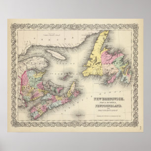 Póster Nueva Brunswick, Nueva Escocia, Terranova