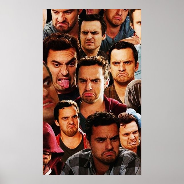 Póster Nueva Chica - Collage Nick Miller (Frente)