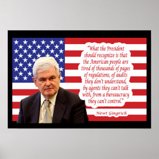 Póster Nueva Cita de Gingrich - "El pueblo estadounidense