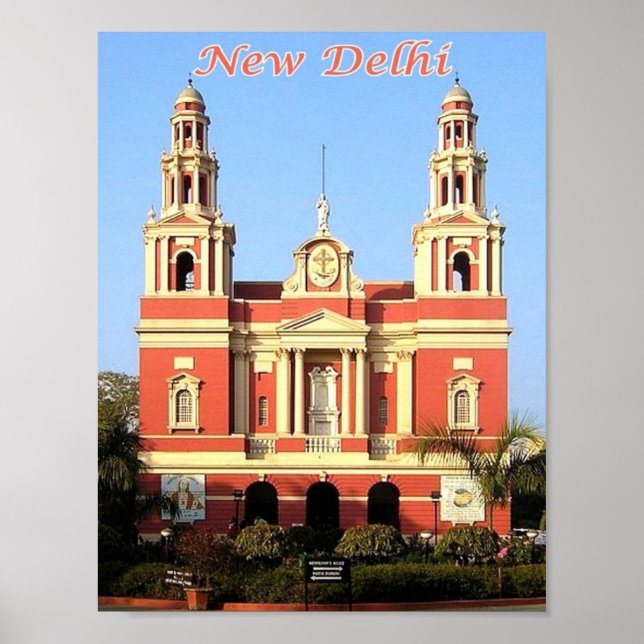 Póster Nueva Delhi - Catedral del Sagrado Corazón - (Frente)