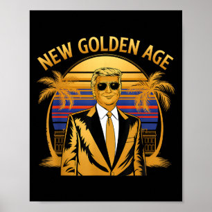 Póster Nueva Edad de Oro de América Bandera de EE. UU. In
