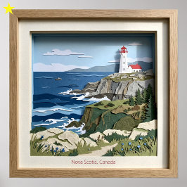 Póster Nueva Escocia Canadá Collage de Papel Diorama