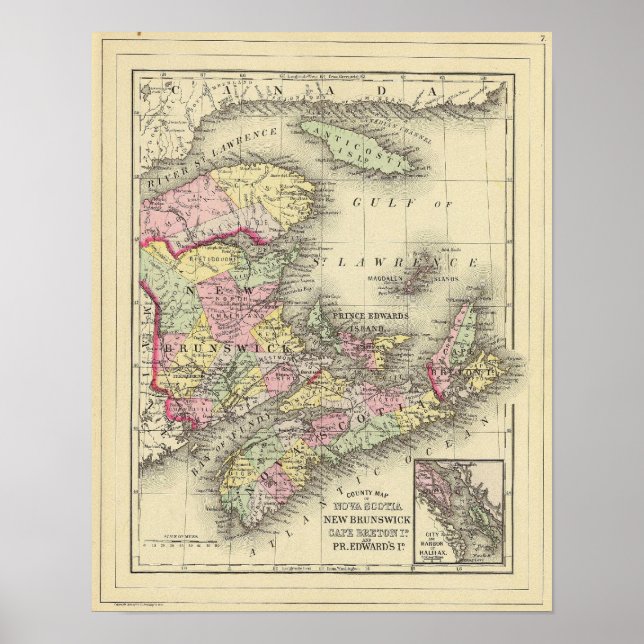 Póster Nueva Escocia, New Brunswick, Id. de Edward (Frente)