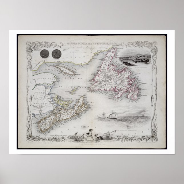 Póster Nueva Escocia y Terranova, de una serie de palabra (Frente)