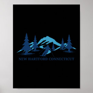 Póster Nueva estación de esquí de Hartford Connecticut