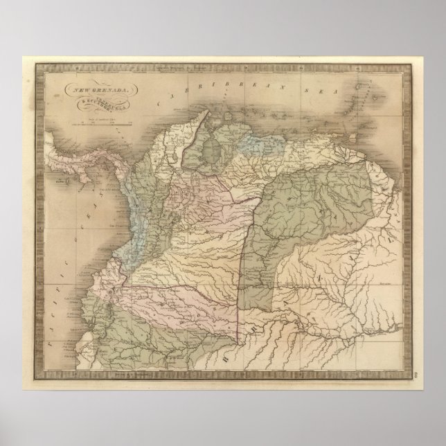 Póster Nueva Granada, Venezuela y Ecuador (Frente)