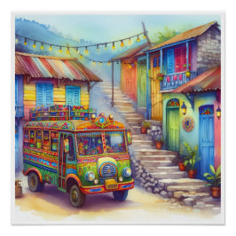 Póster NUEVA HAITÍ ÚNICA, Aruba, Antigua