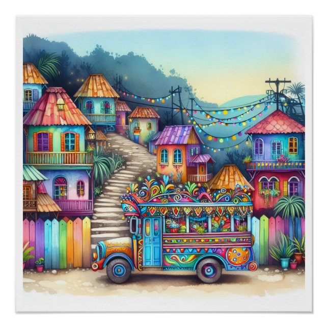 Póster NUEVA HAITI única, Aruba, Antigua (Anverso)