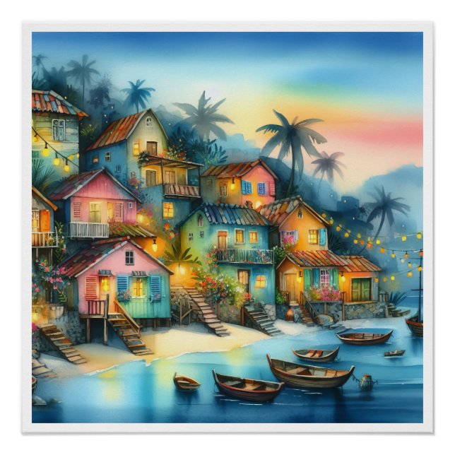 Póster NUEVA HAITI única, Aruba, Antigua (Anverso)