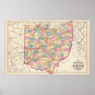 Póster Nueva hoja de ruta ferroviaria del Estado de Ohio