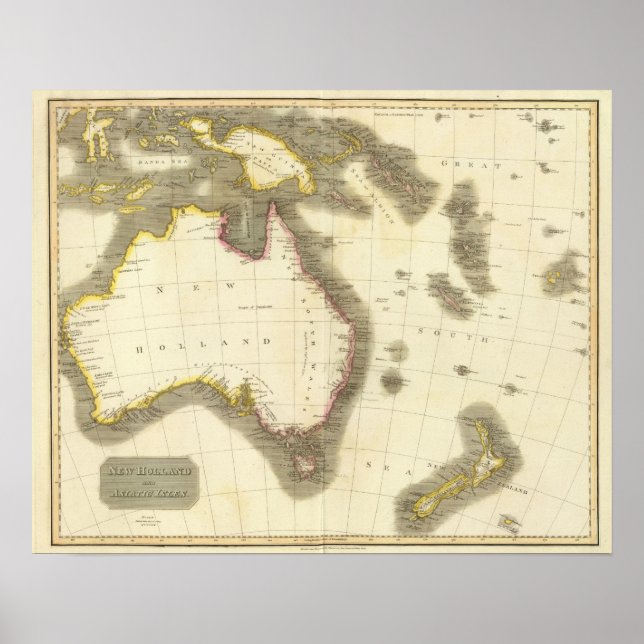 Póster Nueva Holanda, islas asiáticas (Frente)