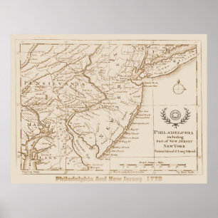 Póster Nueva Jersey 1778, réplica