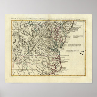 Póster Nueva Jersey, Delaware, Virginia, Carolina del Nor