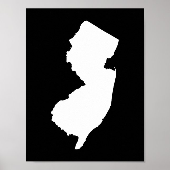 Póster Nueva Jersey en blanco y negro (Frente)