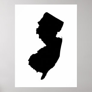 Póster Nueva Jersey en Blanco y Negro