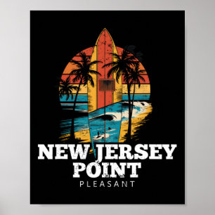 Póster Nueva Jersey Point Pleasant Surfboard Surfing Retr
