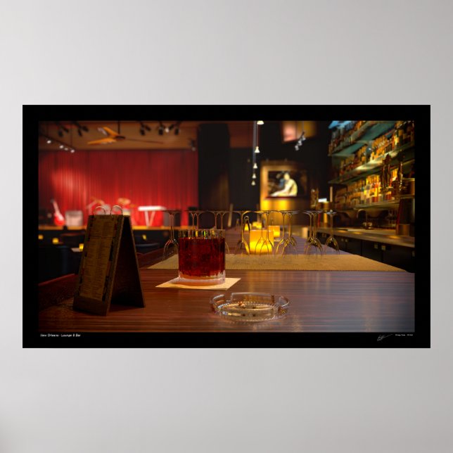 Póster Nueva Orleans - Bar & Lounge 3D (Frente)