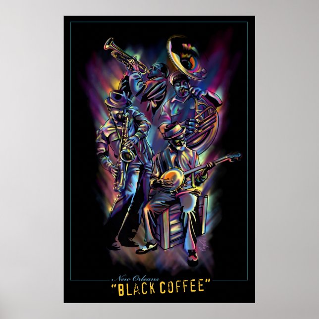 Póster "Nueva Orleans - Café negro" (Frente)