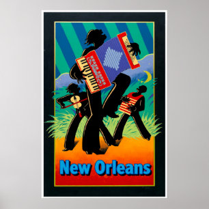 Póster Nueva Orleans, cartel de Zydeco