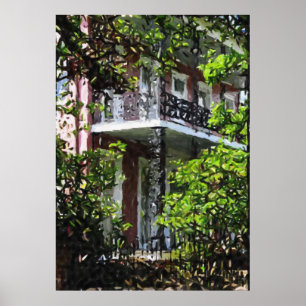 Póster Nueva Orleans Iron Balcones Garden District Print
