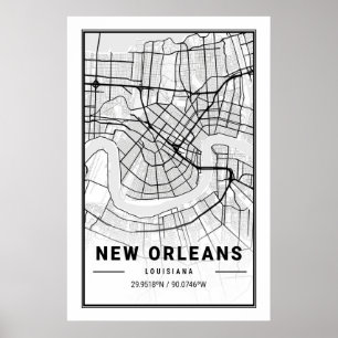 Póster Nueva Orleans Louisiana EE.UU. Cifra de viajes