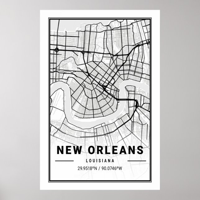 Póster Nueva Orleans Louisiana EE.UU. Cifra de viajes (Frente)