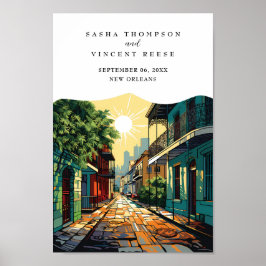 Póster Nueva Orleans Louisiana Retro