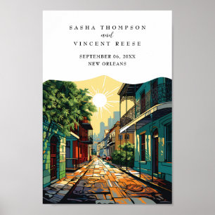 Póster Nueva Orleans Louisiana Retro