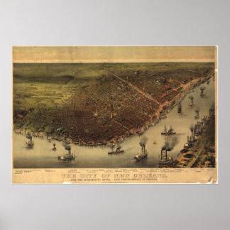 Póster Nueva Orleans, Luisiana 1885