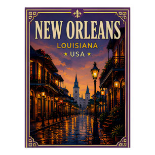 Póster 🎷 Nueva Orleans Luisiana Barrio Francés