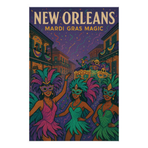 Póster Nueva Orleans - Mágica del Mardi Gras