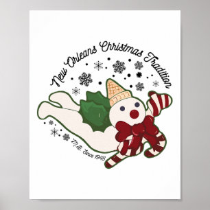 Póster Nueva Orleans Mr Bingle Tradición Navideña Muñecos