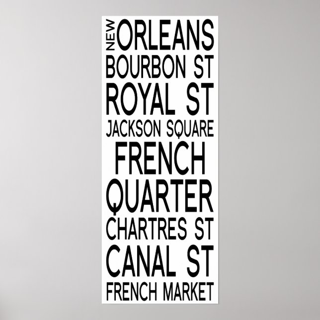 Póster Nueva Orleans | Tipografía (Frente)