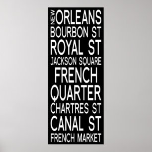 Póster Nueva Orleans Tipografía