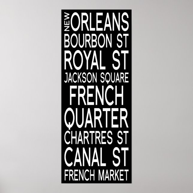 Póster Nueva Orleans | Tipografía (Frente)