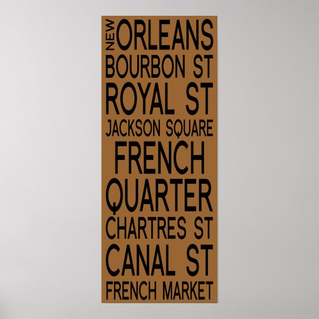 Póster Nueva Orleans | Tipografía (Frente)