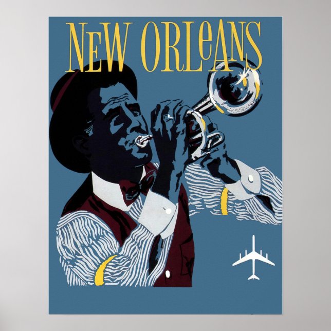 Póster Nueva Orleans Viajes Trumpet (Frente)