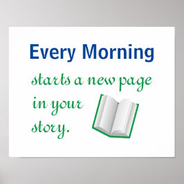 Póster Nueva página en tu cita motivacional de la histori