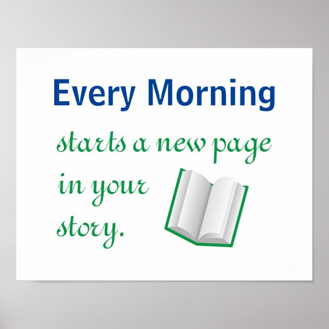 Póster Nueva página en tu cita motivacional de la histori (Frente)