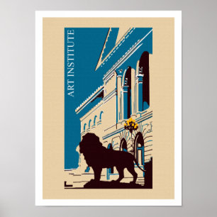 Póster Nueva publicidad retra de Chicago del instituto