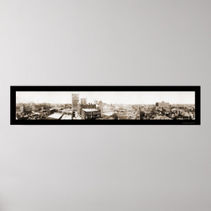 Póster Nueva Skyline Fotografía de Dallas TX 1913