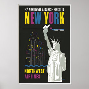Póster Nueva York Americana Estados Unidos Viaje Antiguo