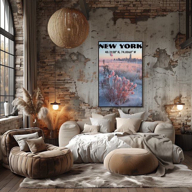 Póster Nueva York: Arte Linea contemporáneo, coordenadas. (Subido por el creador)