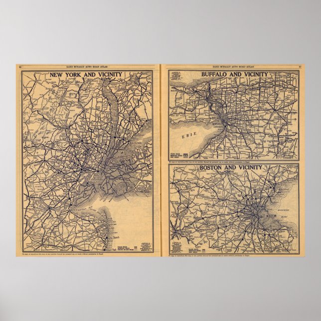 Póster Nueva York, Búfalo, Boston (Frente)