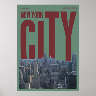 Póster nueva york city poster, nyc skyline art, manhattan