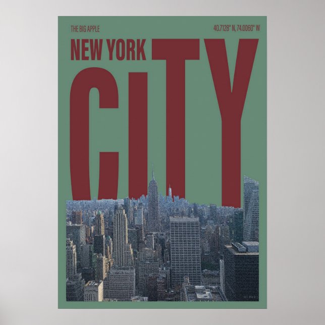Póster nueva york city poster, nyc skyline art, manhattan (Frente)