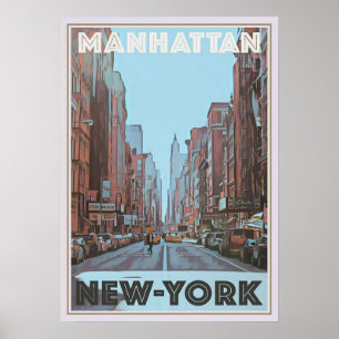 Póster nueva york city poster, nyc skyline art, manhattan